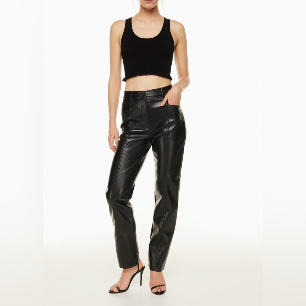 Aritzia Wilfred Black Vegan Leather Rebel Pant Sz 2